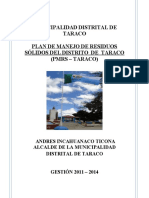 Municipalidad Distrital de Taraco Plan de Manejo Final