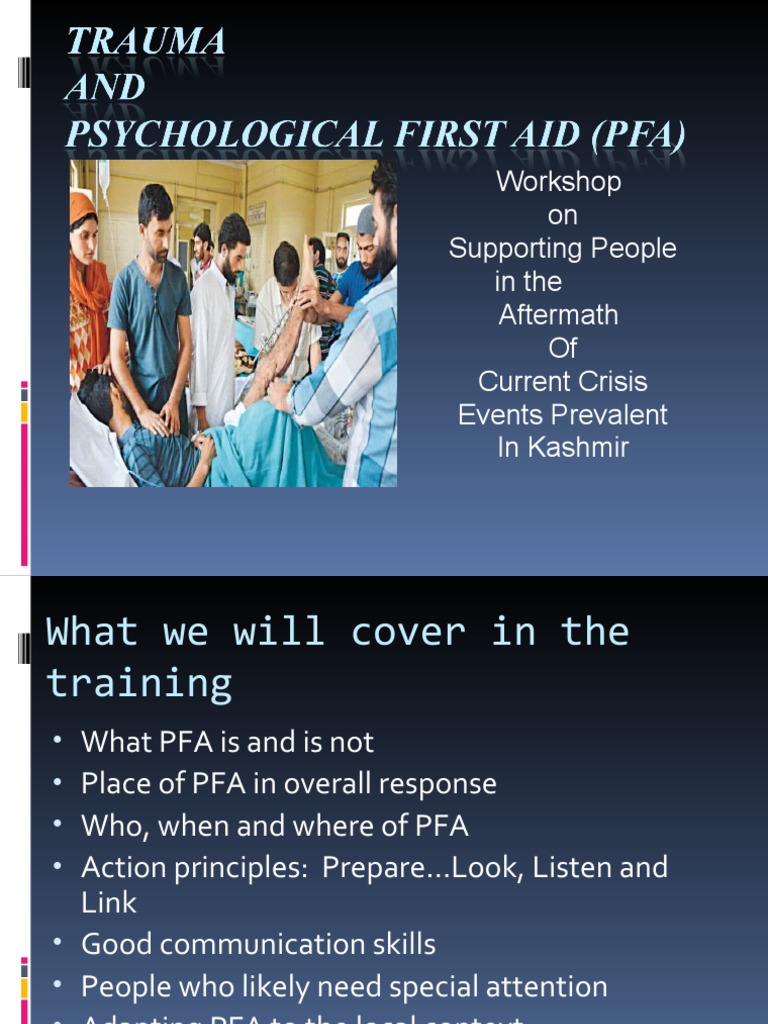 Trauma and Psychological First Aid | PDF | Psychological Trauma ...