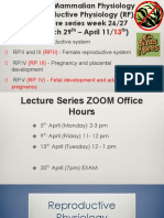 RP.I - Male Reproductive System RP - Ii and Iii - Female Reproductive System RP - Iv - Pregnancy and Placental Development RP.V