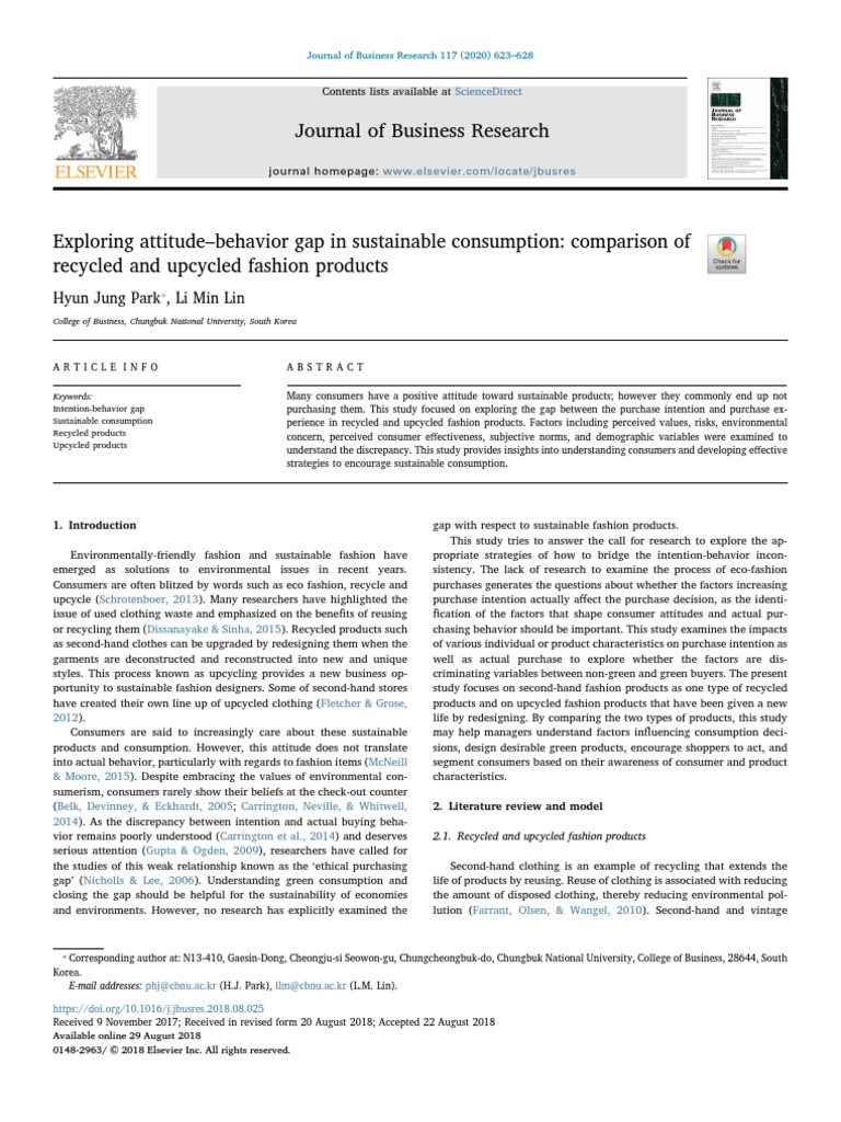 1.exploring AttitudeBehavior Gap in Sustainable Consumption PDF Behavior Attitude
