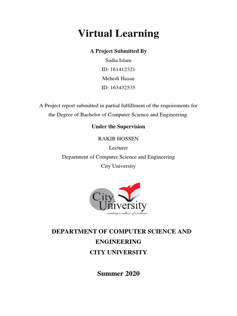 Virtual Learning: A Project Submitted by | PDF | Educational Technology ...