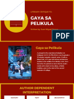 Literary Critique To : Gaya Sa Pelikula