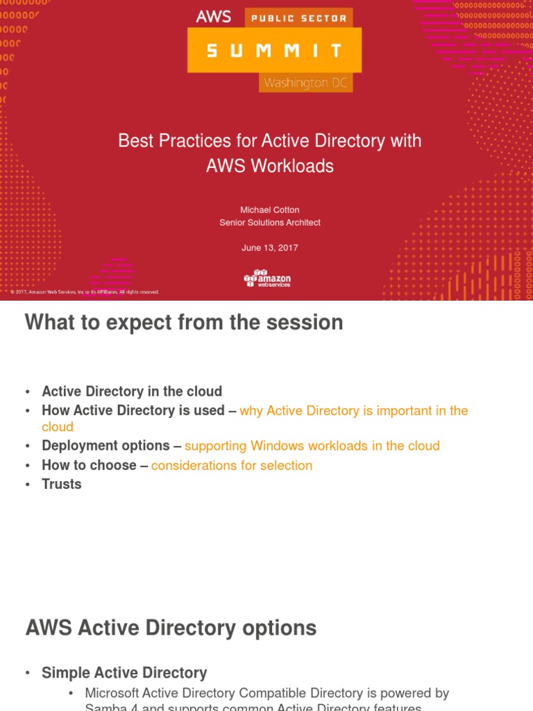 Best Practices For Active Directory With AWS Workloads - AWS Public ...