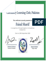 Faisal Sharif: Chemistry Learning Club, Pakistan