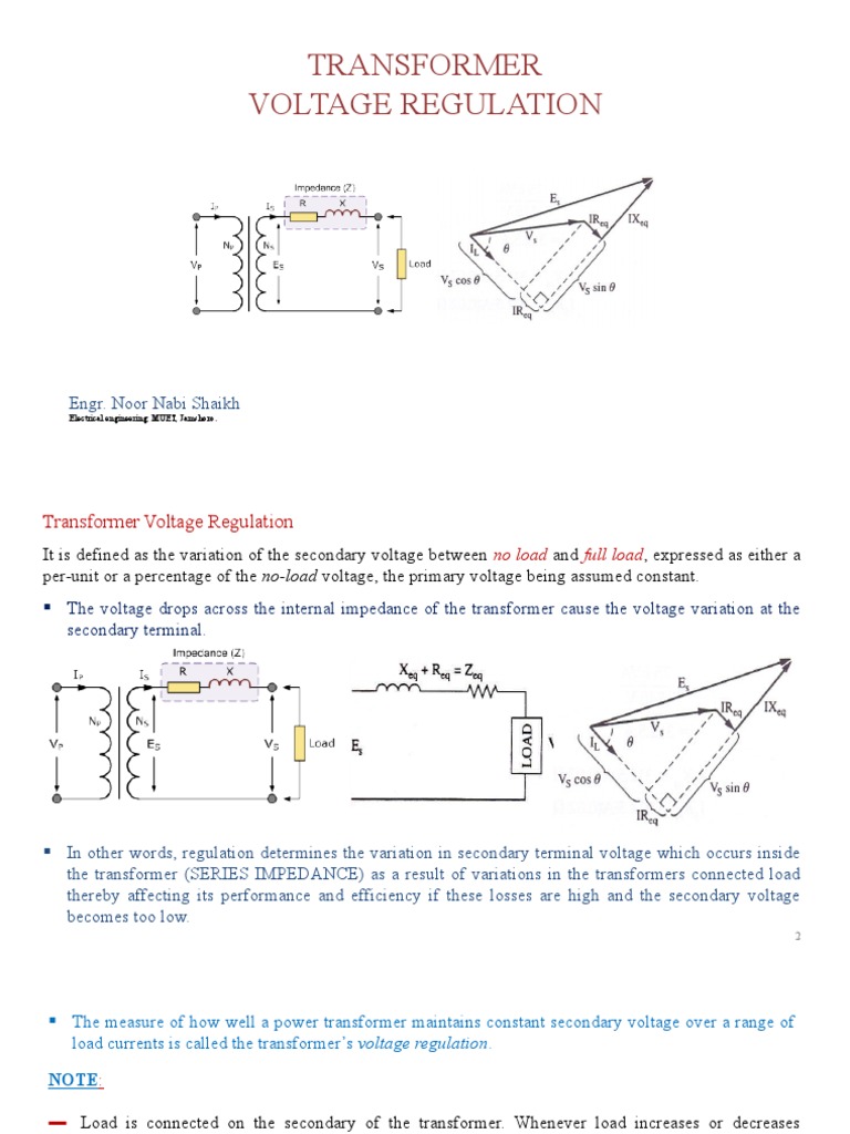 Transformer Voltage Regulation Explained | PDF | Transformer ...