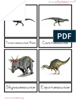 Tarjetas de Los Dinosaurios Dibujos Letra Ligada