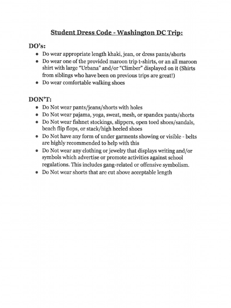 DC Dress Code PDF