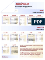 Calendar Scolar 2020 2021 Liceu Tehnologic Profesionala Orizontala