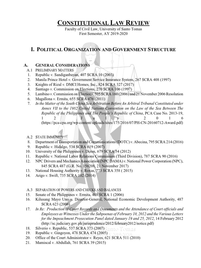 Constitutional Law Review Overview | PDF | Commission On Elections ...