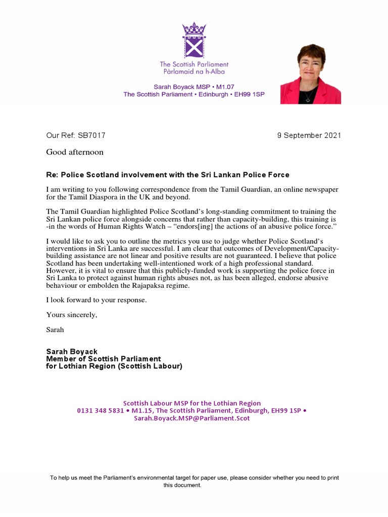 Police Scotland Letter PDF