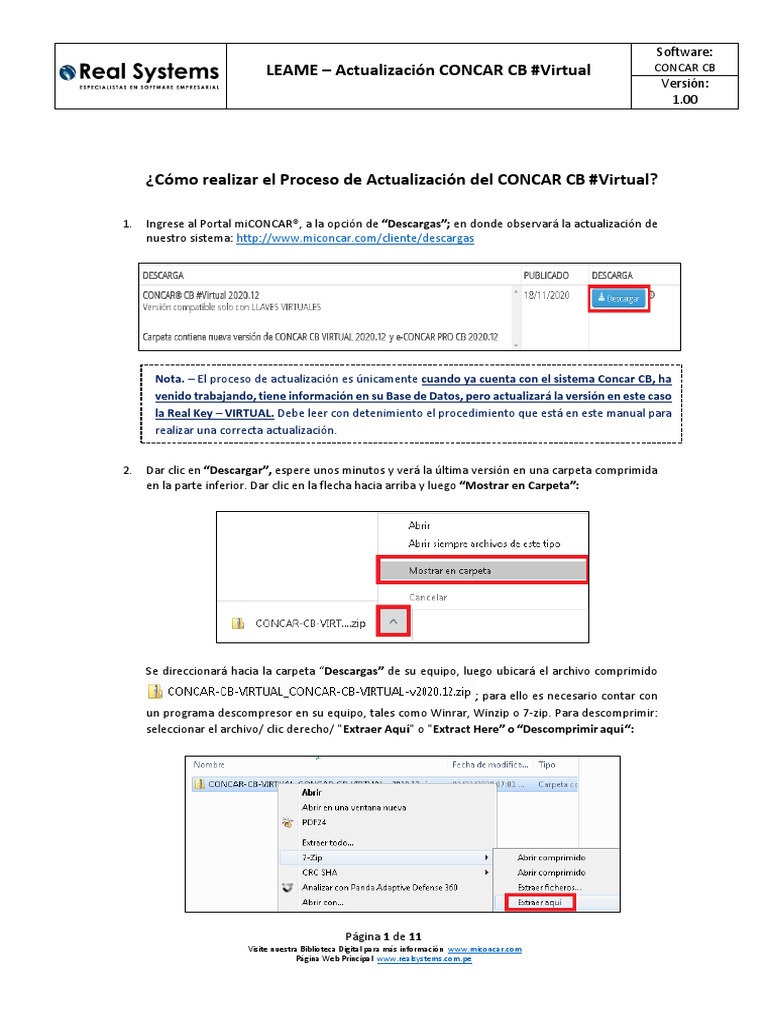 Concar CB Virtual Actualizacion | PDF | Ventana (informática) | Red mundial