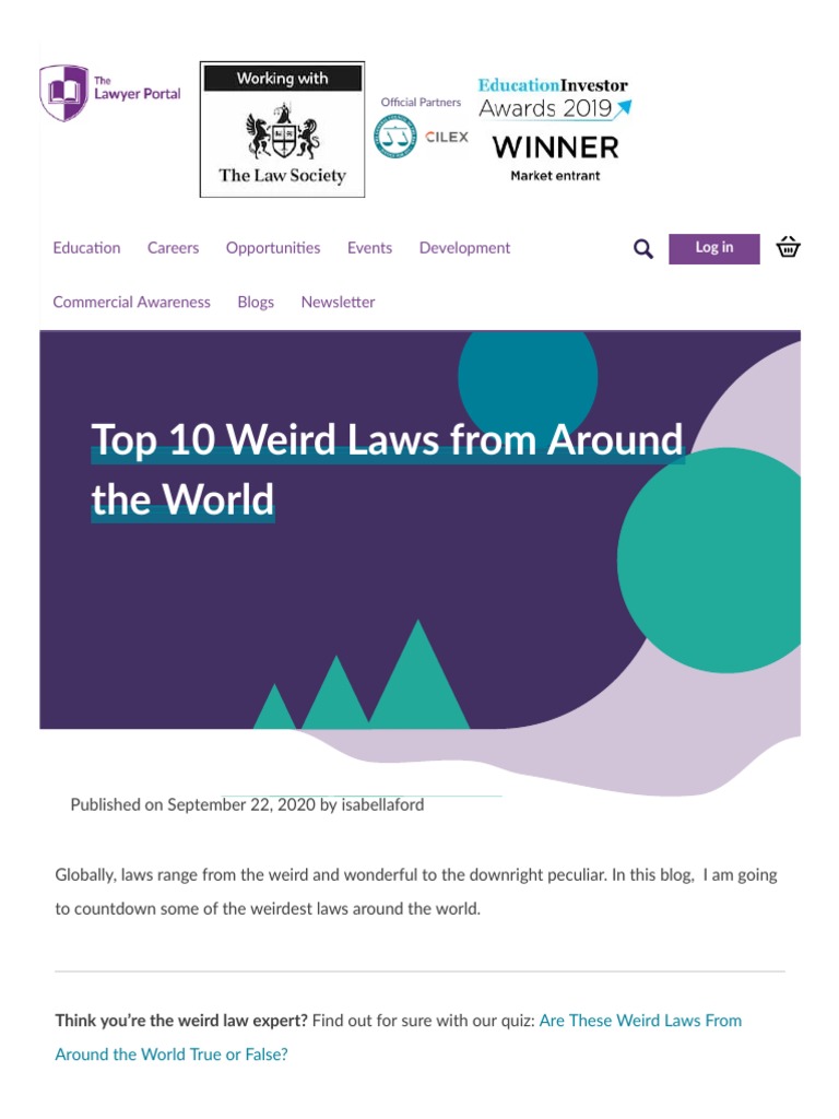 Top 10 Weird Laws From Around The World The Lawyer Portal PDF