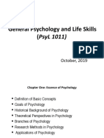 General Psychology and Life Skills (Psyl 1011) : October, 2019