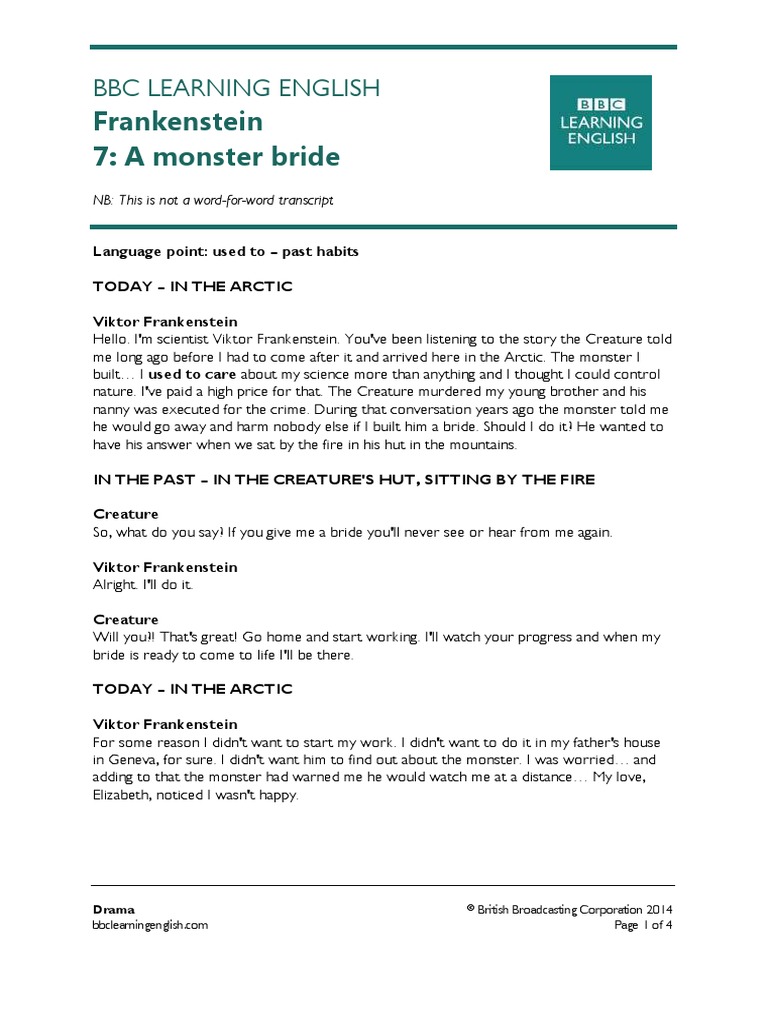 BBC Frankenstein Ep7 Script | PDF