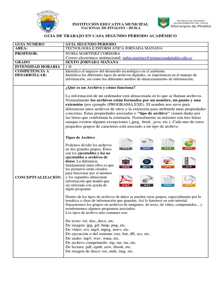 Tecnologia e Informática Sexto P2 JM Nubia Martinez | PDF ...
