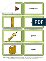Classroom Objects Esl Vocabulary Game Cards For Kids