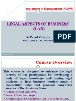 Legal Aspects of Business (LAB) : Post Graduate Programme in Management (PGPM)
