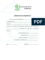 CERTIFICATE OF RESIDENCY Mirza PDF