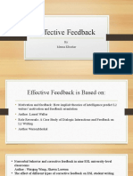 Effective Feedback: By: Menna Elbashar