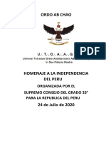 4° Homenaje a la Independencia del Perú - V.·.H.·. Guillermo Reyes Beltán, 9°