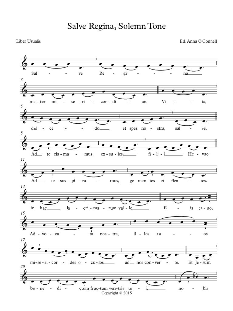 Salve Regina Solemn Tone Modern PDF