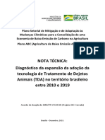 Nota Técnica: Diagnóstico Da Expansão Da Adoção Da Tecnologia de Tratamento de Dejetos Animais (TDA) No Território Brasileiro Entre 2010 e 2019
