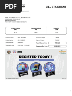 Bill Statement: Previous Balance (RM) Payment Received (RM) Balance B/F (RM)