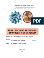 Tipos de Areniscas