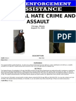 FBI Wanted Poster: Hate Crime, Assault