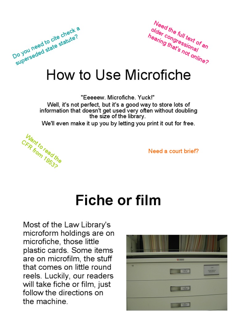 how to use microfiche Microform Equipment