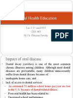 Dental Health Education: Lec 1-1 Sem3334 CHS 483 by Dr. Ebtisam Fetohy