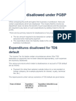 Expenses Disallowed Under PGBP