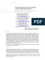 Conocimiento Profesional Docente en Ciencias Naturales: Tendencias Teóricas