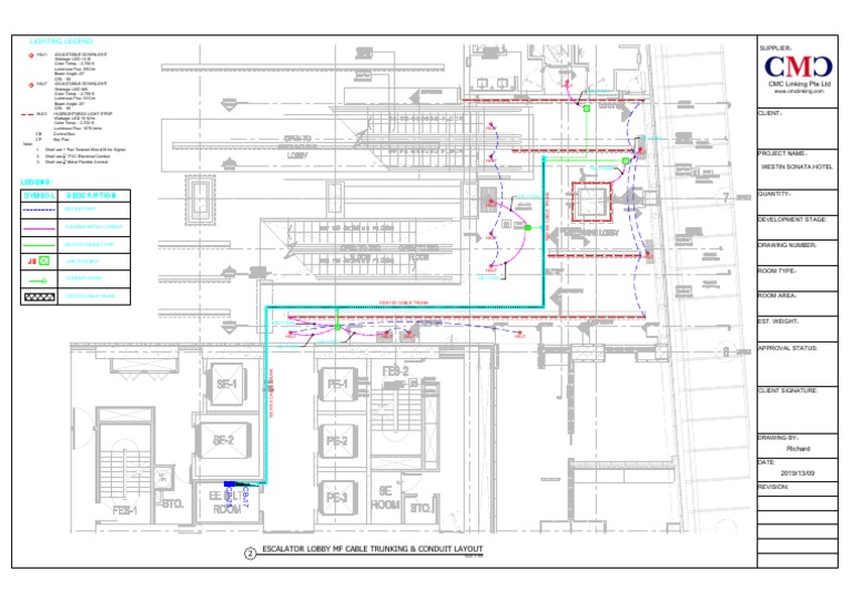 Escalator Lobby MF Trunking and Conduit Layout | PDF | Manufactured ...