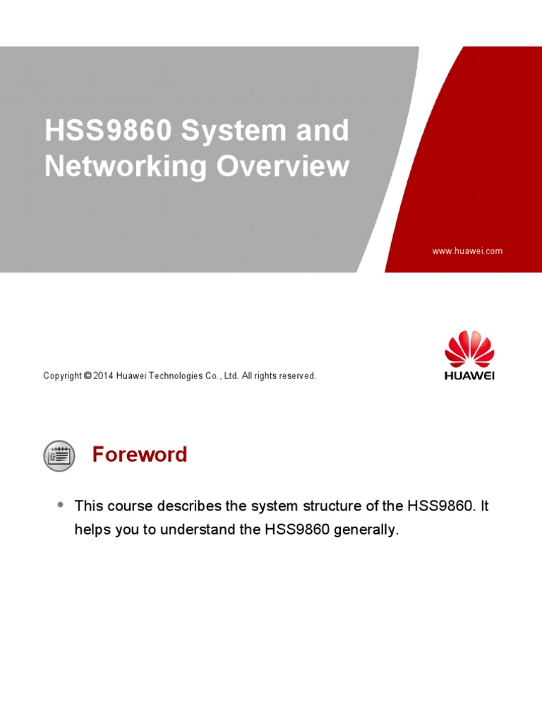 HSS9860 V900R008 System and Networking Overview | PDF | Ip Multimedia ...