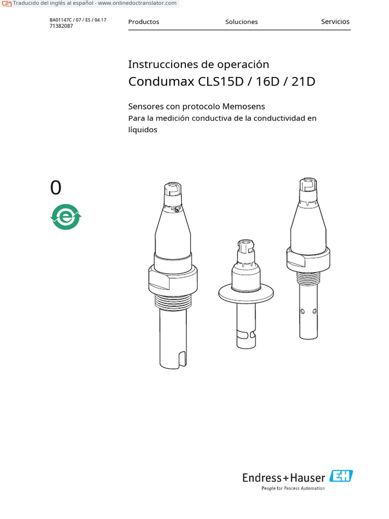 Instrucciones Condumax CLS15D/16D/21D | PDF | Agua | Ácido clorhídrico