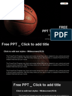 A Basketball With A Dark Background PowerPoint Templates Widescreen