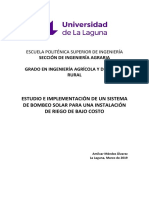 Estudio e Implementacion de Un Sistema de Bombeo Solar para Una Instalacion de Riego de Bajo Costo