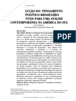 Evolução do pensamento geopolítico brasileiro e integração regional