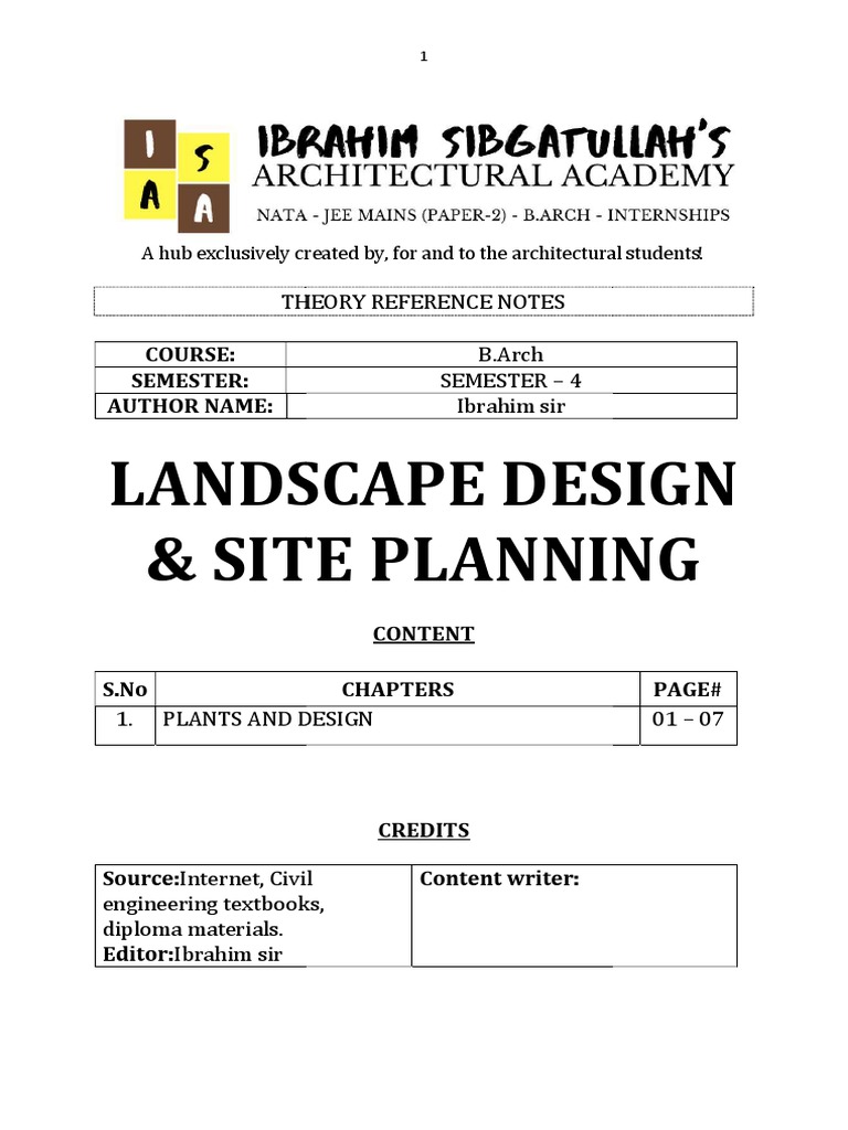 Landscape Design for Architecture Students | PDF | Trees | Plants