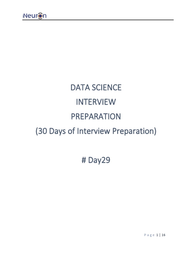 Data Science Interview Preparation | PDF | Automation | Statistical ...