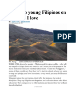 Letter To Young Filipinos On The Land I Love