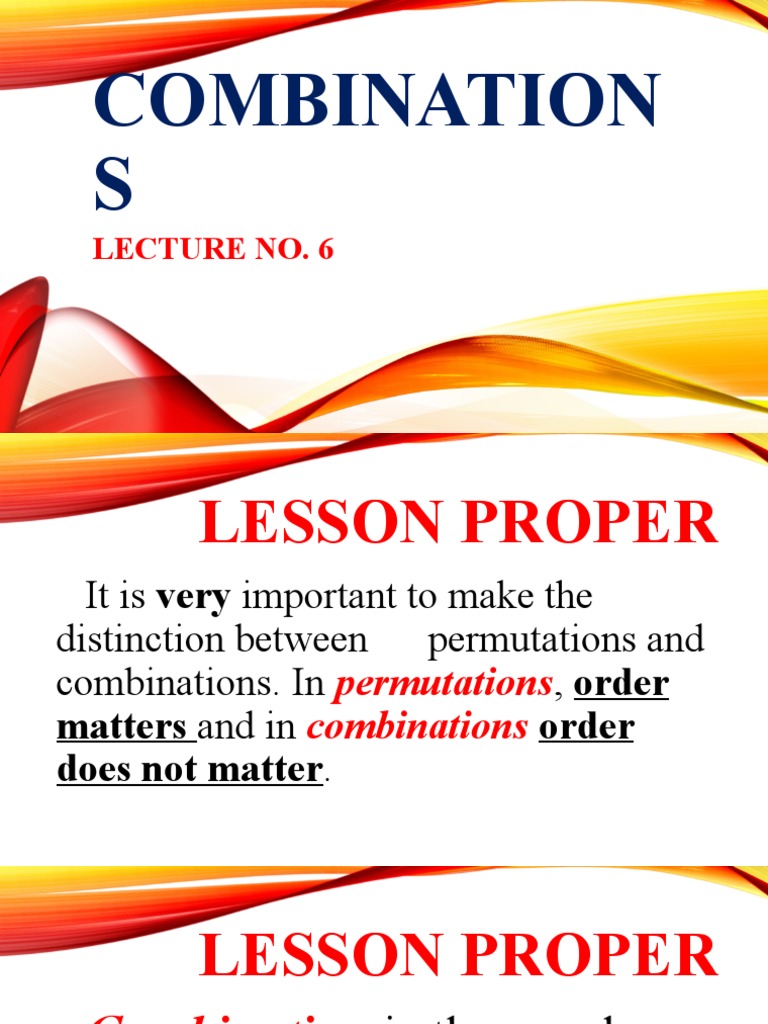 Combinations! PDF Mathematics