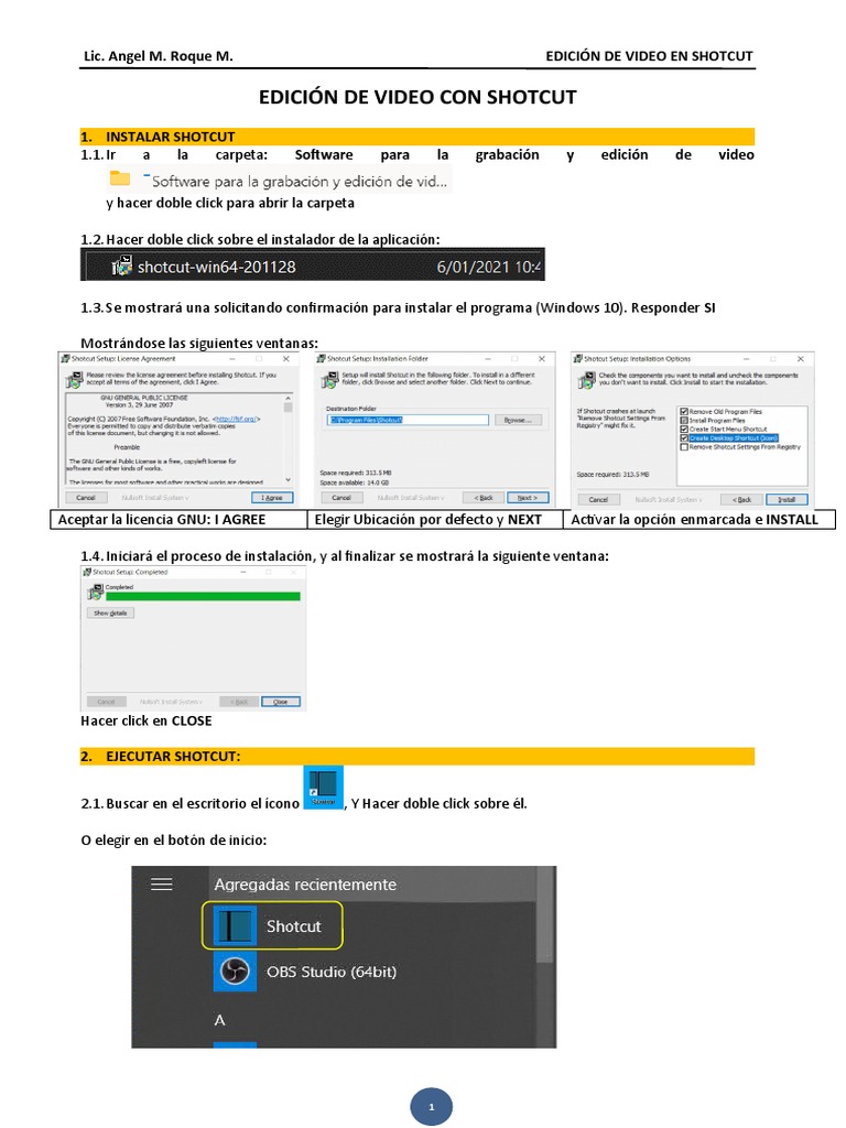 Manual de ShotCut | PDF | Ventana (informática) | Windows 10