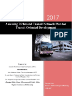 Assessing Richmond Transit Network Planfor Transit Oriented Development