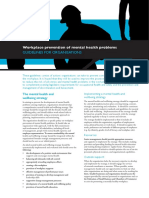 GUIDELINES For Workplace Prevention of Mental Health Problems