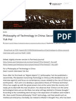 Geert - Philosophy of Technology in China: Second Interview With Yuk Hui