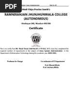 Ramniranjan Jhunjhunwala College (Autonomous) : Certificate