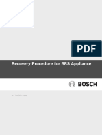 Recovery Procedure For BRS Appliance: Installation Manual