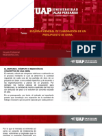 Esquema General de Elaboración de Un Presupuesto de Obra.: Tema